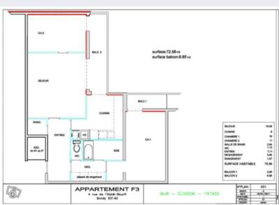 Vente appartement 3 pièces Bondy (93140)