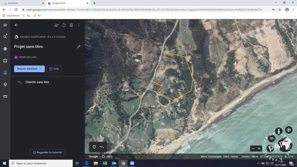 Terrain Tunisie - Terrain Titré De 14000 M2 À 50 M De La Mer, Kef Abbed, Bizerte. 588.000 €