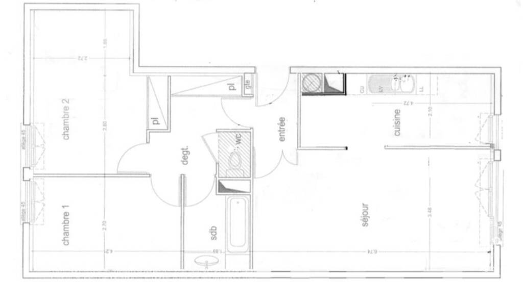 Appartement a louer nanterre - 3 pièce(s) - 74 m2 - Surfyn