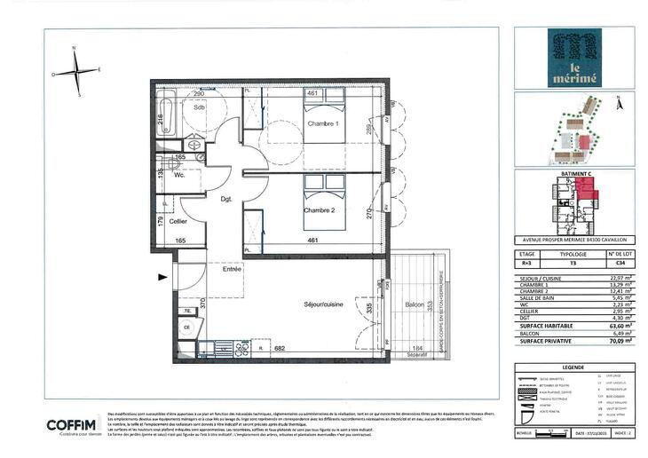 Location Appartements 63,60&nbsp;m²