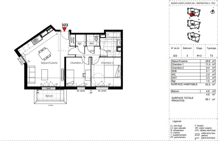 Appartement Boissy-Saint-Léger (94470)