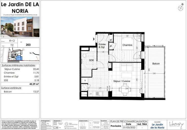 Appartement neuf à vendre – Beau T2 de 45m2 et sa terrasse de 13m2